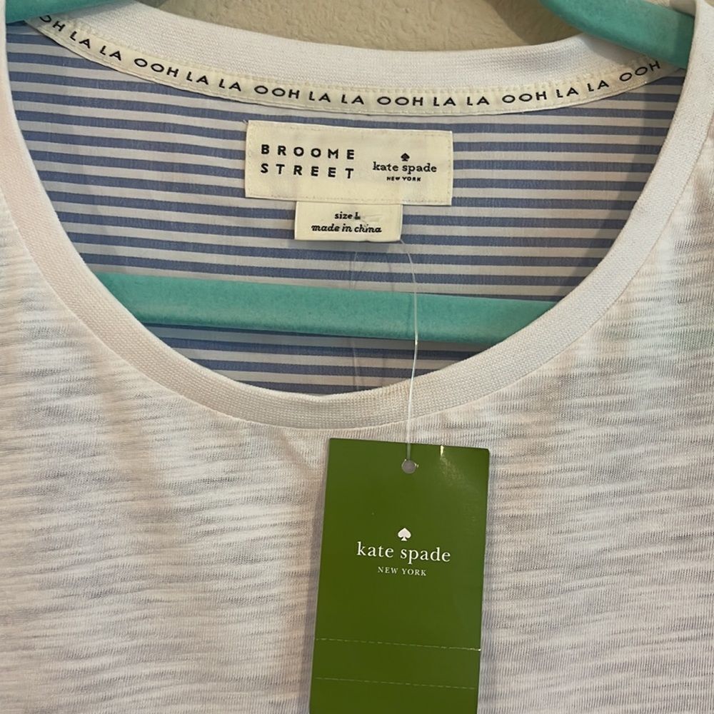 Kate Spade Broome Street Ruffle Back Tee size Large NEW - Picture 3 of 8